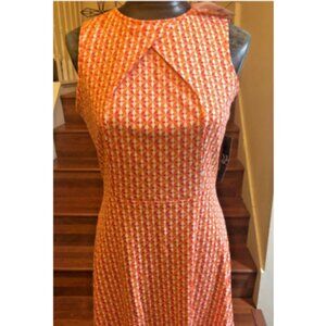 New York & Company - Sleeveless Orange & White Dress - Fit & Flare - Size 4